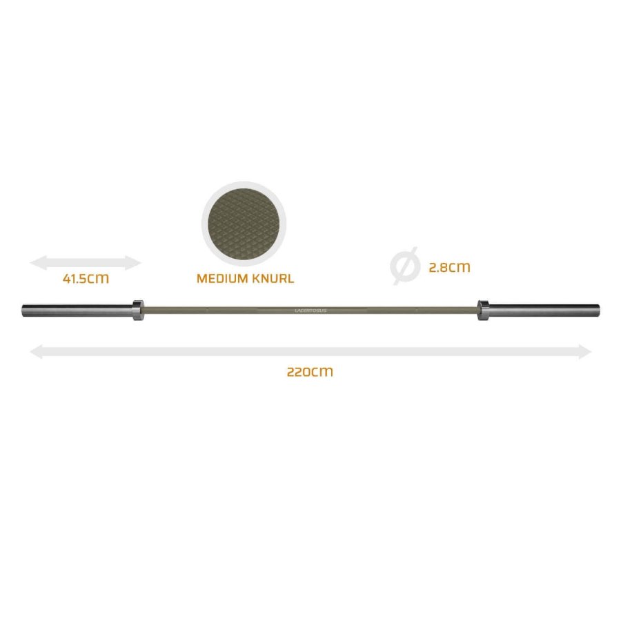Men's ELITE CrossTraining Bar 220cm Barbells for Men (220cm/ 20