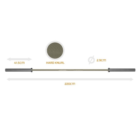 Men's Elite PowerLifting Bar 220cm Bilancieri Uomo (220cm/ 20