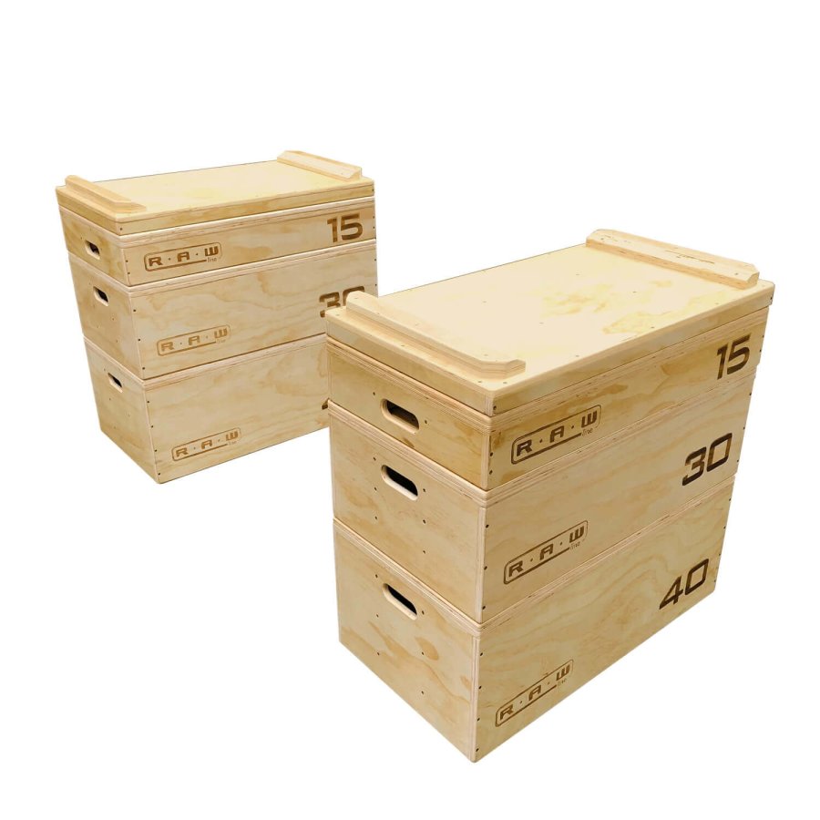 Jerk Block RAW SET Scatole Plyo in legno per allenamento -