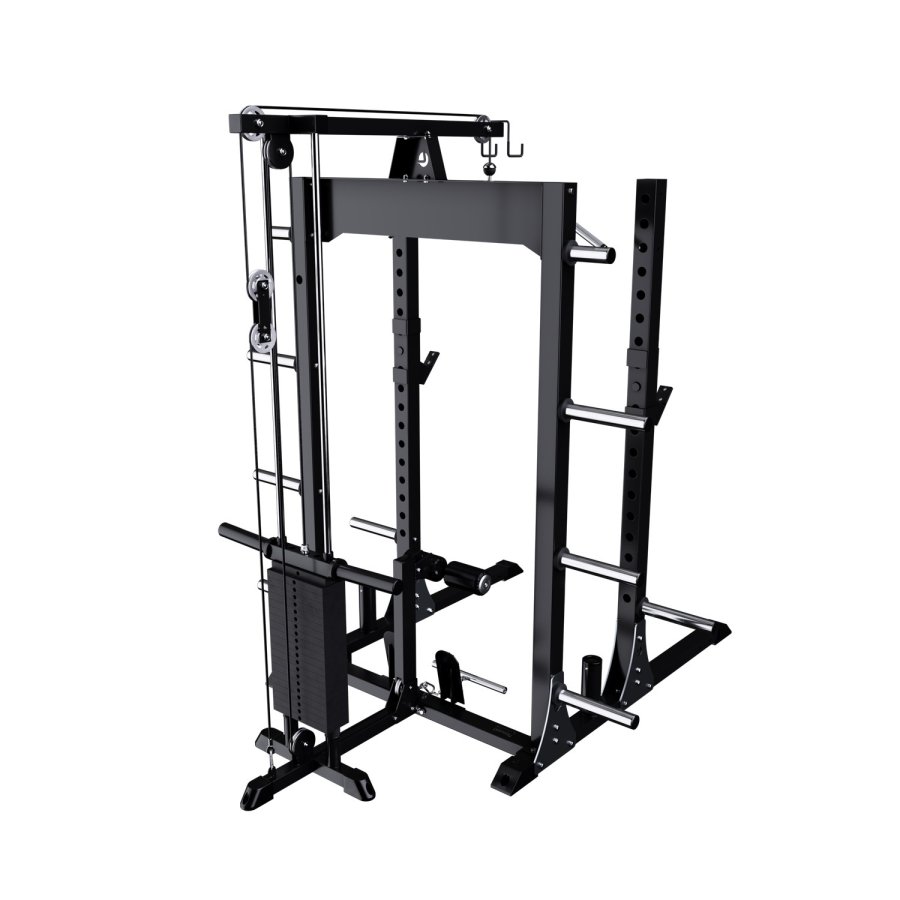 Half Rack PRO Set cu Lat Machine Half Racks & Stand -