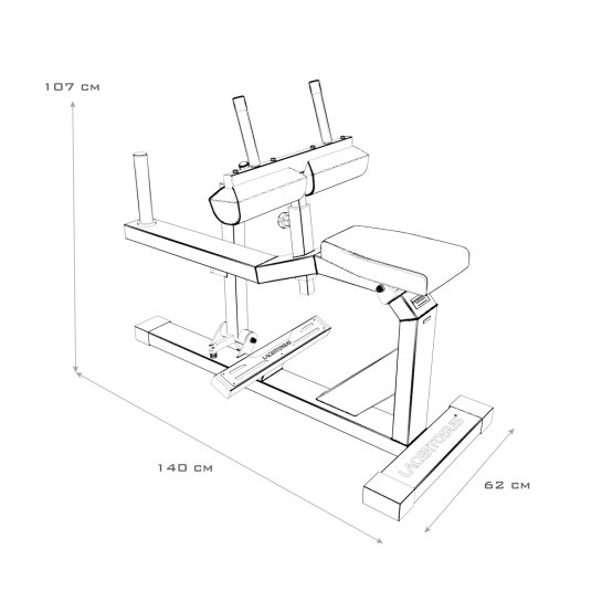 Seated Calf Machine Clubine Lacertosus - Plate Loaded Attrezzi