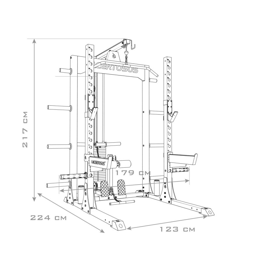 Half Rack PRO Set cu Lat Machine Half Racks & Stand -