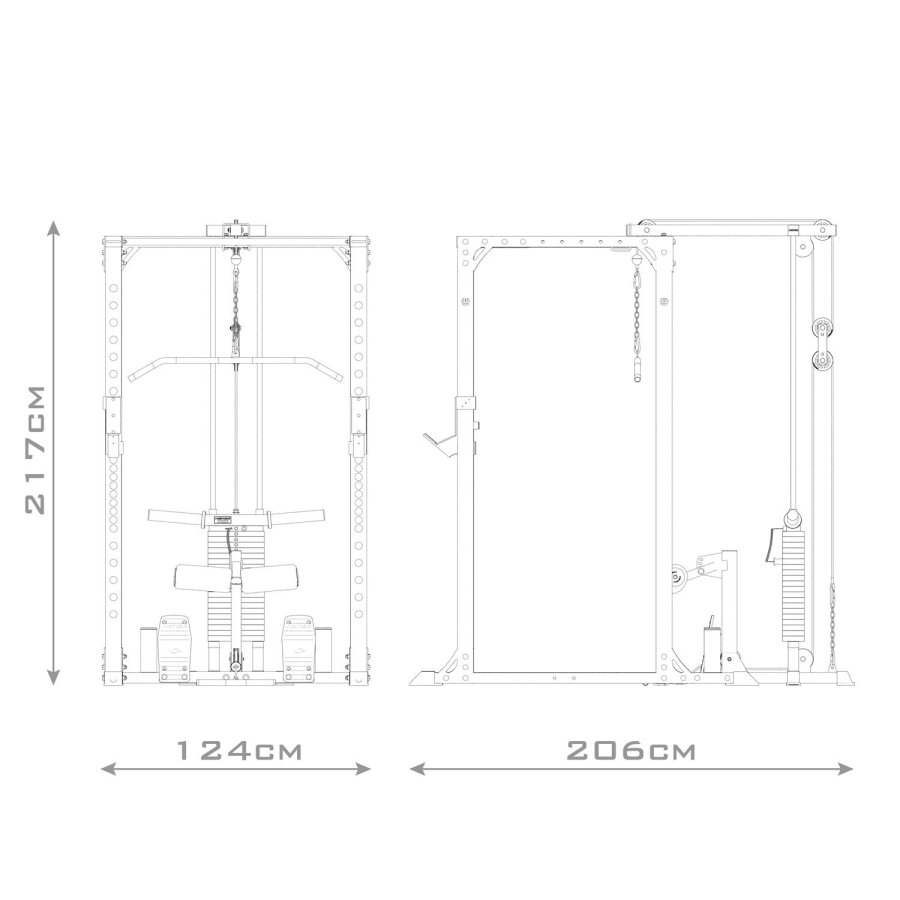 Pro Power Rack + Lat Machine