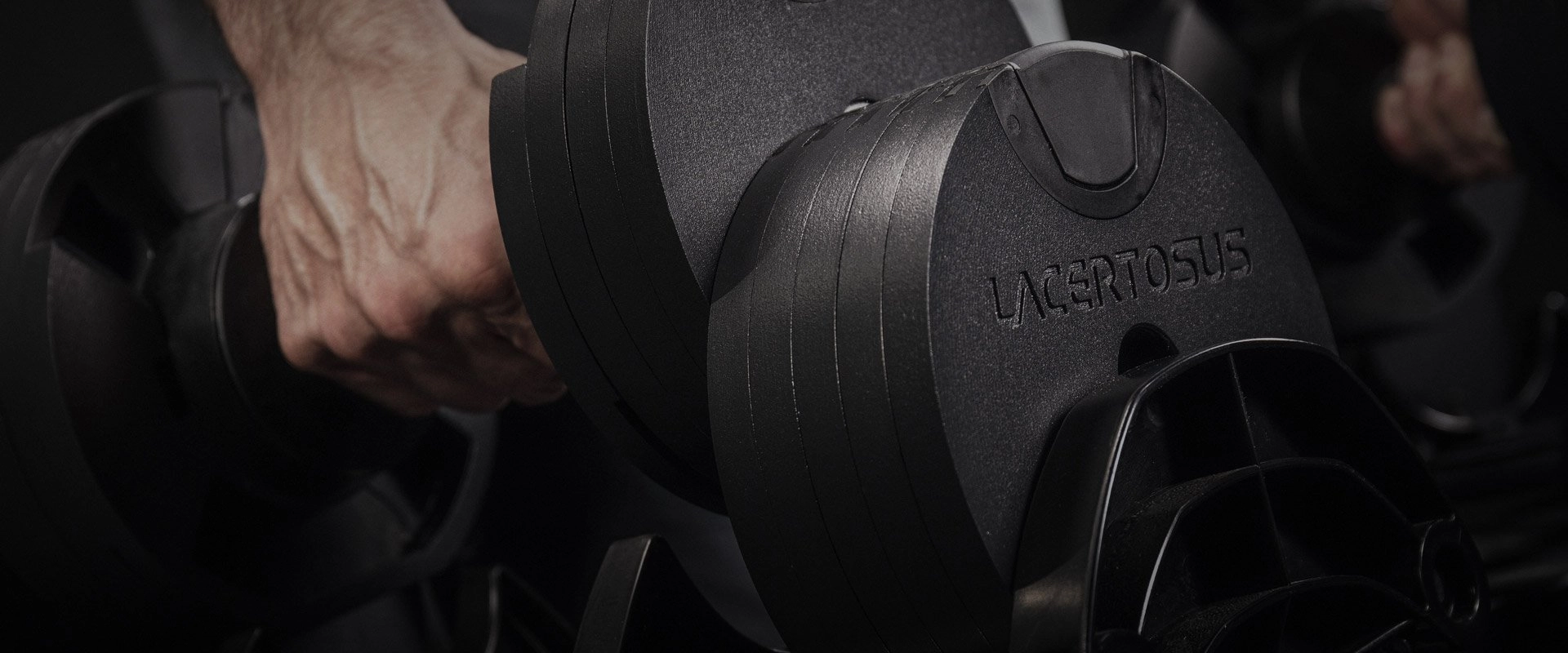 Manubri palestra regolabili e professionali in gomma - Lacertosus